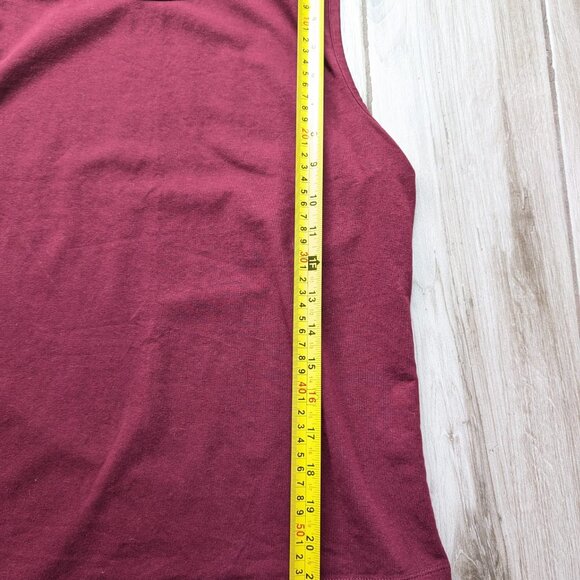 Banana Republic Stretch Burgundy Sleeveless Tank Top Women’s L Cotton Blend - Picture 4 of 5